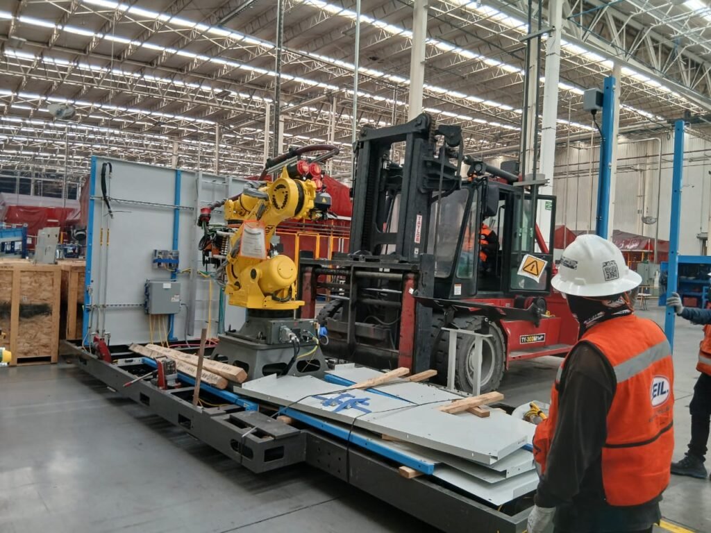 Instalación de maquinaria industrial y nivelación milimétrica por personal certificado.